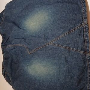 Blassport maternity xl denim faded skirt w/ drawstring elastic waist pockets